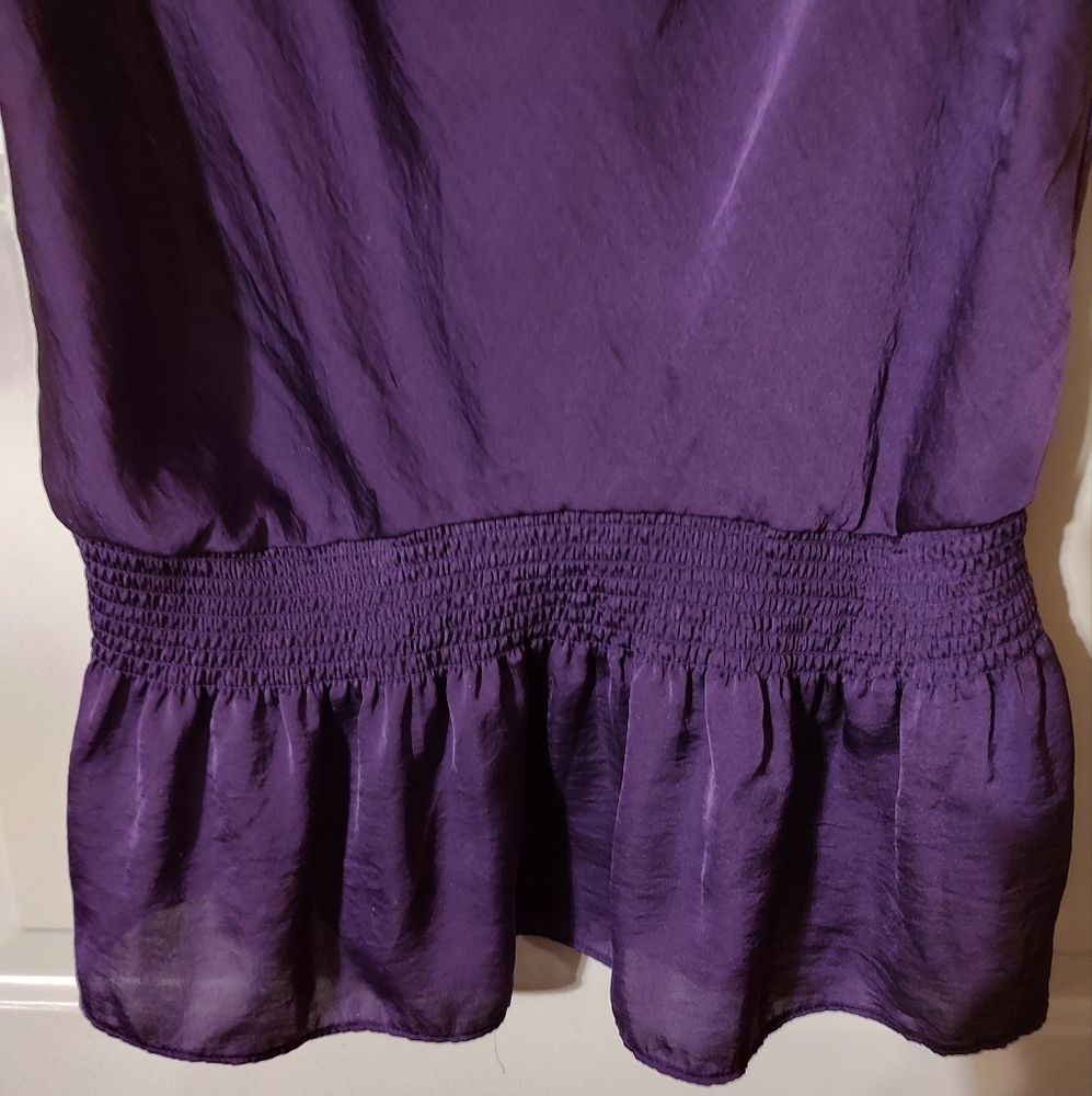 💜🪻💜 Sultry Rich Amethyst Purple Silky Satin Drape Neck Camisole Tank Top - XL - Picture 11 of 15